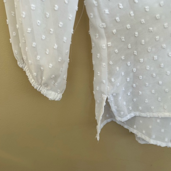 Jones New York Ivory Textured Sheer Blouse - Picture 8 of 8